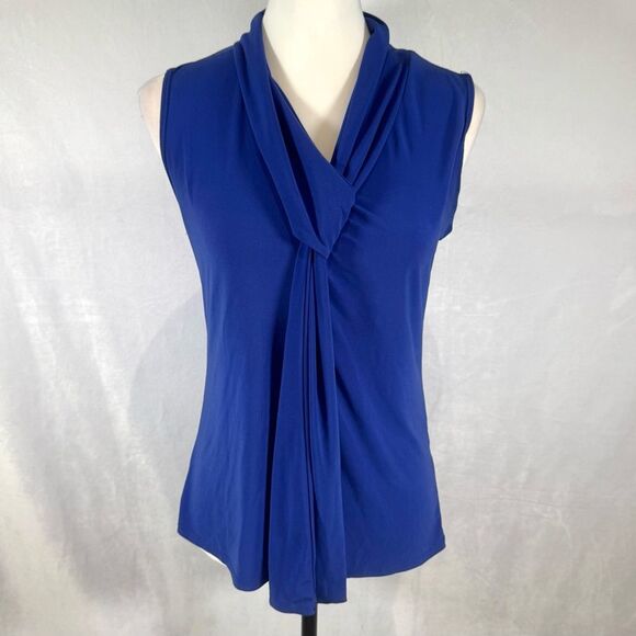 J.M. Fleurette royal blue slip knot top size medium - Picture 1 of 6